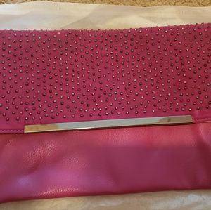 BRAND NEW BEBE Pink Oversided Clutch